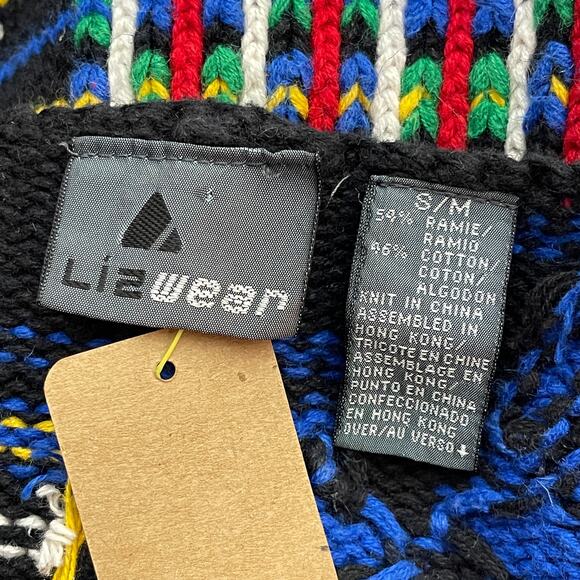 VINTAGE 80s Lizwear By Liz Claiborne Busy Blocks Ugly Christmas Sweater Size S/M - Picture 3 of 3